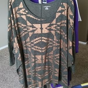 Lane Bryant 3/4 sleeve angled shirt